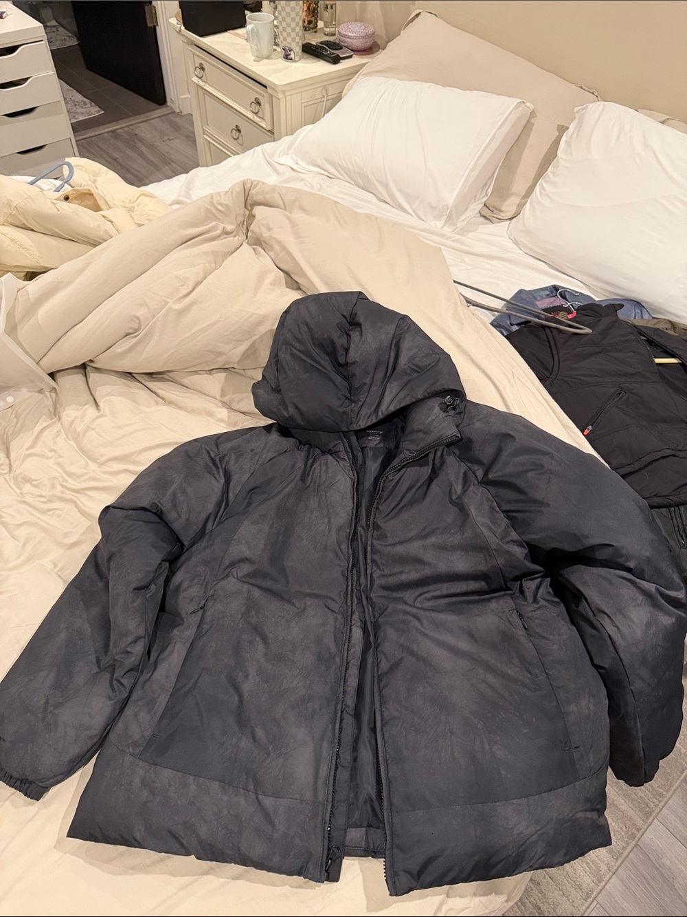 Old Navy Black Hooded Puffer Jacket